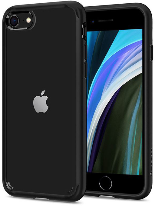 Pouzdro AppleMix SPIGEN Ultra Hybrid Apple iPhone 7 / 8 / SE 2020 / SE 2022 - plastové / gumové - černé / čiré