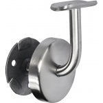 Držák madla na stěnu s krytkou kotvící desky, na trubku ø 42,4 mm, broušená nerez K320 / AISI304 – Sleviste.cz