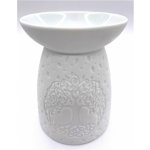 Mani Bhadra Aroma lampa Tree of Life bílá keramika 12,5 x 9,5 cm – Zboží Dáma