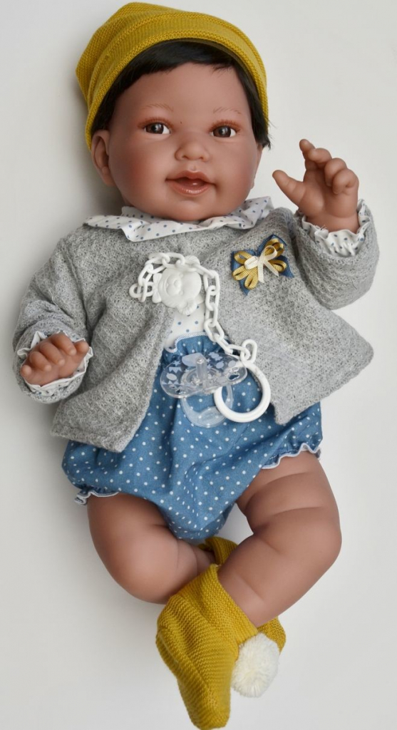 Antonio Juan Realistické miminko Pipo v šedém svetříku