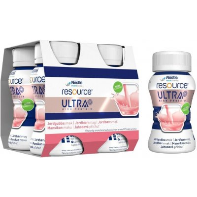 RESOURCE ULTRA HIGH PROTEIN JAHODOVÁ PŘÍCHUŤ POR SOL 4X125ML – Hledejceny.cz