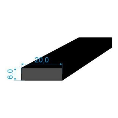 0596062 Pryžový profil 6x20mm, EPDM 70°Sh obdélníkový – Zboží Dáma