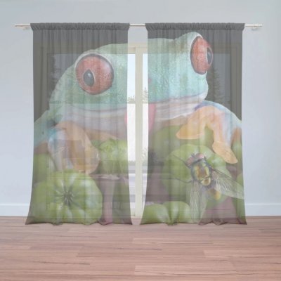 Sablio Záclony Veselá žába: 2ks 150x250cm – Zboží Mobilmania