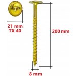 Tesařské vruty 8x200 mm 50 ks na dřevo Talířové TORX Klimas WKCP – Hledejceny.cz