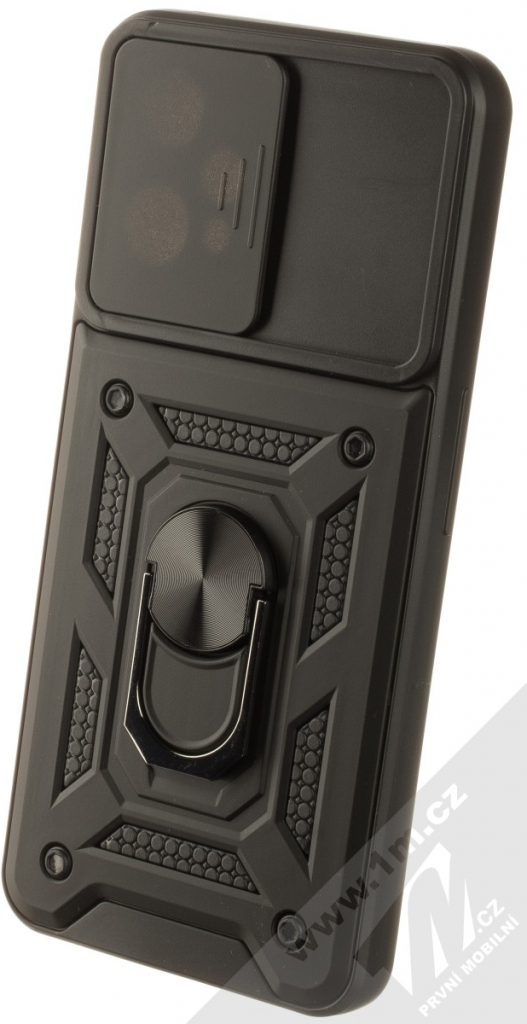 Pouzdro 1Mcz Armor CamShield odolné ochranné s držákem na prst pro Realme 9 5G, Realme 9 Pro, OnePlus Nord CE 2 Lite 5G černé