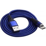 Akyga AK-USB-42 USB 2.0, USB A vidlice, USB C vidlice, niklovaný, 1m, modrý