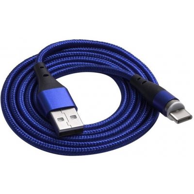 Akyga AK-USB-42 USB 2.0, USB A vidlice, USB C vidlice, niklovaný, 1m, modrý – Zbozi.Blesk.cz