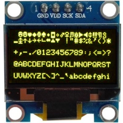 Grafický OLED displej 0.96" 128x64 I2C žlutý – Zbozi.Blesk.cz