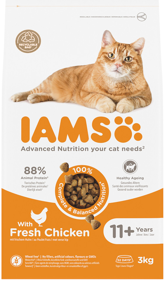 IAMS Advanced Nutrition Senior Cat 11+ s kuřecím 3 kg