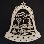 AMADEA Dřevěná ozdoba zvonek s kostelem 9 cm – Hledejceny.cz