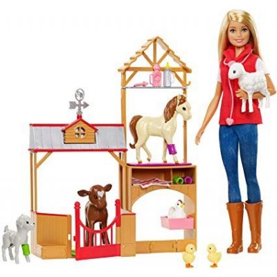 Mattel Barbie GCK86 farmářka a její zvířátka herní set – Zboží Mobilmania