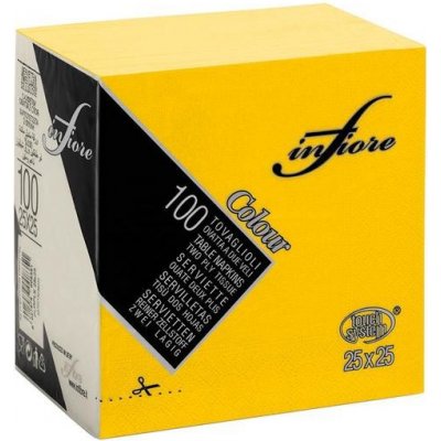 Infibra papírové ubrousky V žlutá 100ks 25x25cm – Sleviste.cz