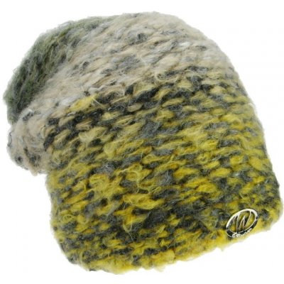Pletená zimní čepice šedo žlutá melírovaná – Sleviste.cz