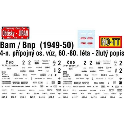 Obtisky Jiran obtisk na 4-osý přípojný vůz Bam/Bnp 1949-50 60.-80. léta t0236 – Zboží Dáma