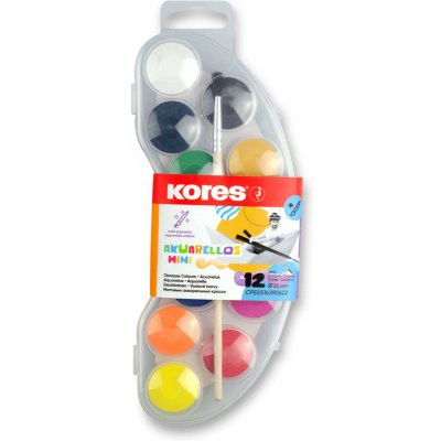 Kores vodové barvy Akuarellas Mini 12 ks 25 mm – Zboží Dáma
