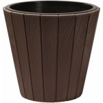 Prosperplast Plastový květináč venkovní Woode s imitací dřeva pr. 49 cm hnědý – Sleviste.cz