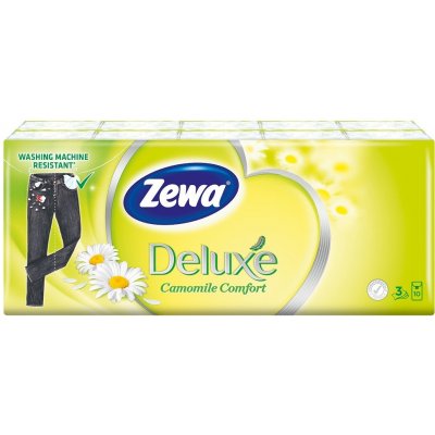 Zewa Deluxe Camomile papírové kapesníčky heřmánek 3-vrstvé 10 ks – Zboží Dáma
