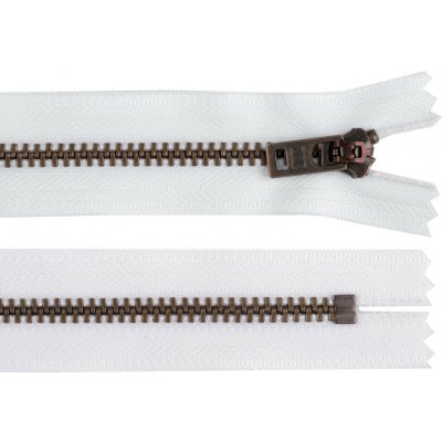 Kovový zip YKK No 5 délka 18 cm staromosazný (jeansový) Varianta: 501 bílá staromosaz, Balení: 1 ks – Hledejceny.cz
