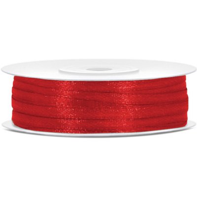 Stuha saténová ČERVENÁ, 3 mm x 50 m – Sleviste.cz