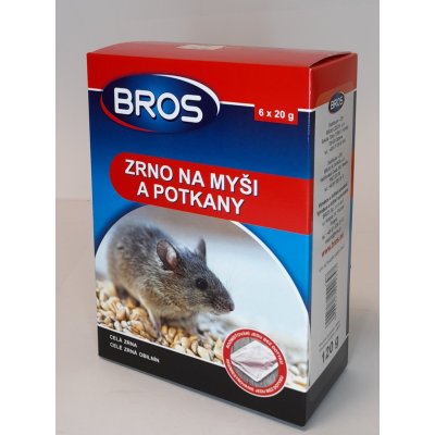 Rodenticid BROS zrno na myši a potkany 6x20g – Zbozi.Blesk.cz