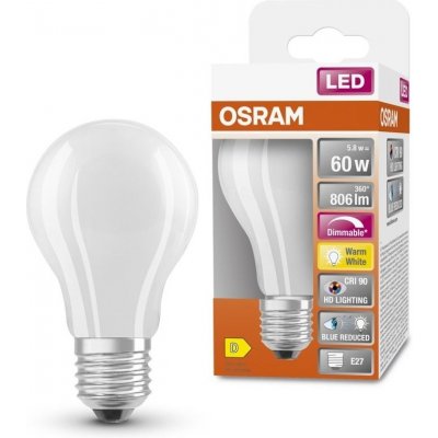 Osram 4058075602571 Stmívatelná LED matná žárovka E27 5,8 W SUPERSTAR, teplá bílá – Zboží Živě