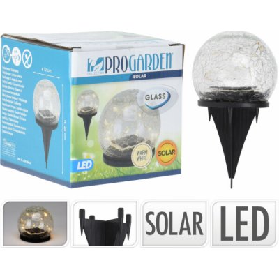 Lampa solární koule 10 cm 15 LED sklo – Hledejceny.cz