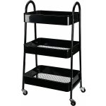 HOMESTYLING Kuchyňský úložný vozík třípatrový kov černá KO-C80902020 – Zboží Dáma