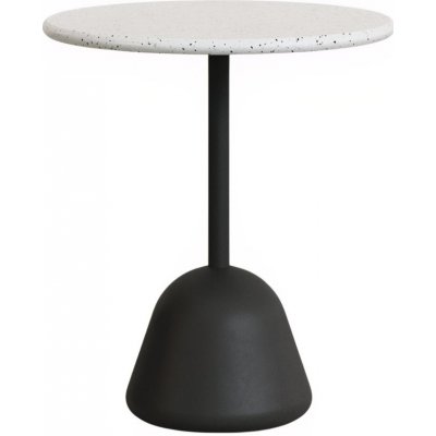 Kave Home Saura II. 70 cm s černou podnoží terrazzo zahradní stůl Bílý – Hledejceny.cz