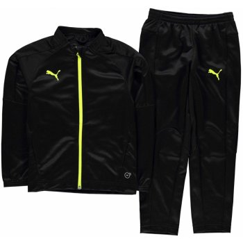 Puma Essentials Tracksuit Juniors Black Yellow