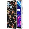 Pouzdro a kryt na mobilní telefon Realme PROTEMIO 42272 IMD MARBLE Ochranný kryt Realme C21Y BLACK FLOWER