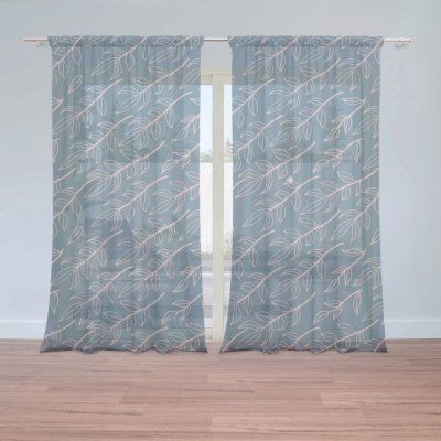 Záclony Růžové malované lístky: 2 ks - 150x250 cm - Sablio – Hledejceny.cz