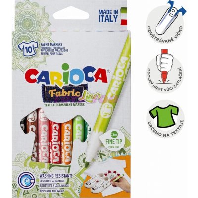 Carioca textilní fixy tenký hrot 10 ks – Zbozi.Blesk.cz