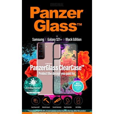 Pouzdro PanzerGlass ClearCase Antibacterial Samsung Galaxy S21+ edition 0262 černé – Zboží Mobilmania