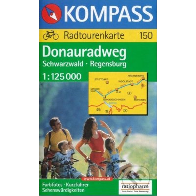 Dunajská stezka Schwarzwald-Regenburg cykloprůvodce150 1:125t Německo