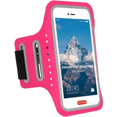 Pouzdro AppleMix Sportovní Apple iPhone včetně velikostí Plus a Max - reflexní prvky - růžové – Hledejceny.cz
