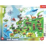 Trefl Mapa Evropy se zvířátky 25 dílků – Hledejceny.cz