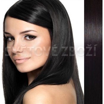 Girlshow Clip in vlasy 100% lidské – Remy 105 g pás vlasů 1B přírodní černá 1B (černá)