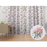Biante Dekorační závěs TF-134 Akvarelové květy rododendronu na bílém 140x190 cm – Hledejceny.cz