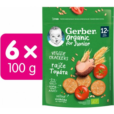 GERBER Organic krekry s rajčaty 6 x 100 g – Zboží Dáma