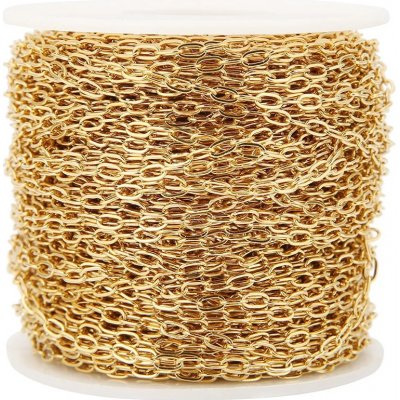 Lehký řetízek s oválnými očky 2,3 x 5mm ve dvou barevných variantách chirurgická ocel 304 - Povrchová úprava Zlatá galvanizace XX 187 – Hledejceny.cz