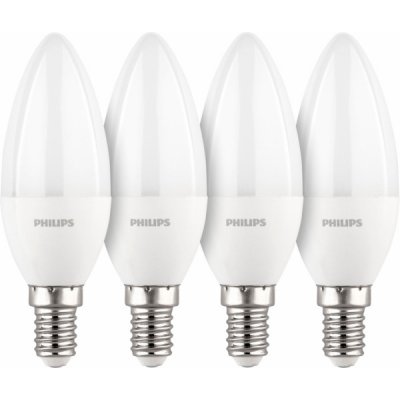 Philips LED Lamp E14 4-Pack candle 40W 4000K – Zboží Mobilmania