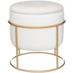 Atmosphera Podnožka s úložným prostorem ELIANE, kulatá, bílá – Hledejceny.cz