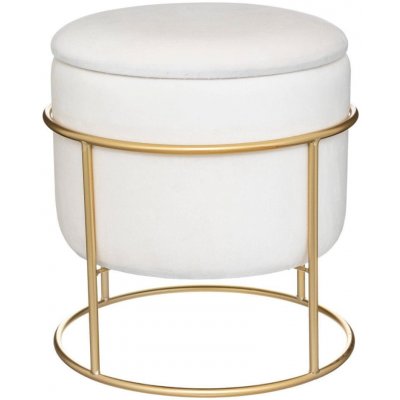 Atmosphera Podnožka s úložným prostorem ELIANE, kulatá, bílá – Hledejceny.cz