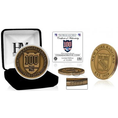 Highland Mint Sběratelská Pamětní mince New York Rangers NHL 100th Anniversary Antique Bronze Coin – Zboží Dáma