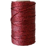 Bella Rose Třpytivý provázek 50 m – Dark Red Metalic, červená barva, textil – Zboží Dáma