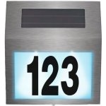 Solární LED nástěnné svítidlo na dům stříbrné s osvětlením čísla IP44 DPM – Hledejceny.cz