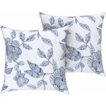 LIVARNO home satén potah na polštář 2 kusy modrá/bílá 50 x 60 cm – Sleviste.cz
