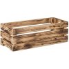 Úložný box ČistéDřevo Opálená dřevěná bedýnka 60 x 22 x 20 cm