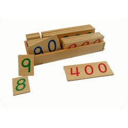 Montessori velké dřevěné karty s čísly 1-9000