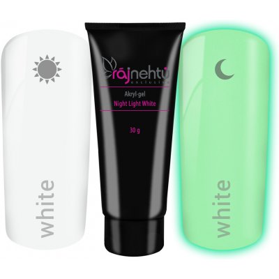 Ráj nehtů Akrylgel v tubě Night Light White 30 g – Hledejceny.cz